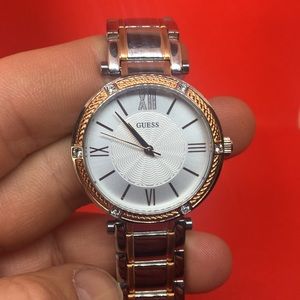 Women's Guess Stainless Steel Crystallized Watch